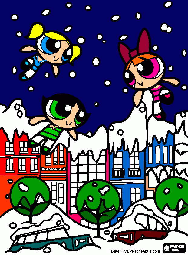 power puff girls christmas coloring page