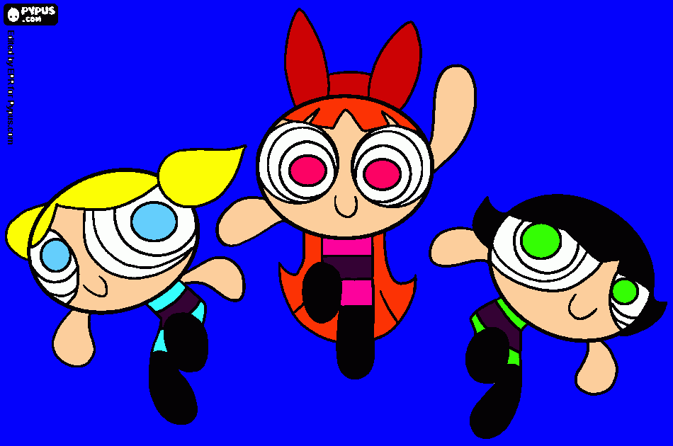 power puff girls dancing coloring page