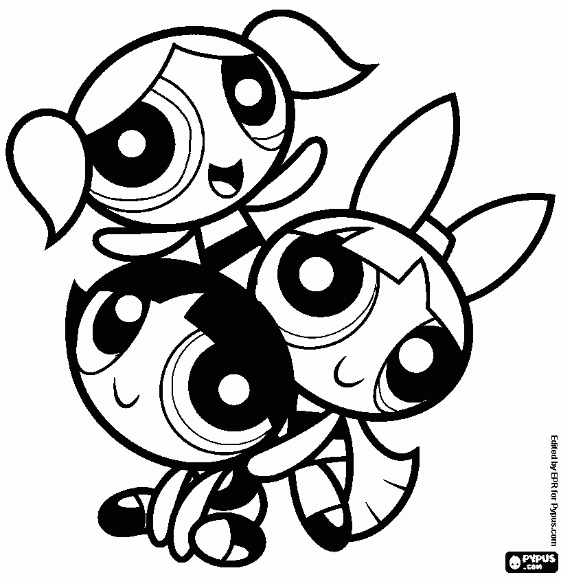 powerpuffcolouring coloring page
