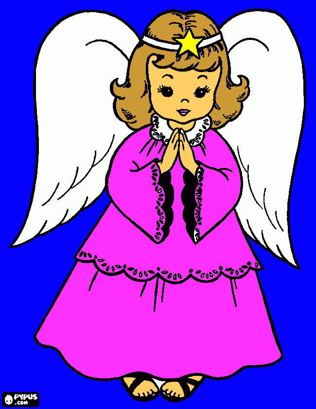 pretty angel girl coloring page