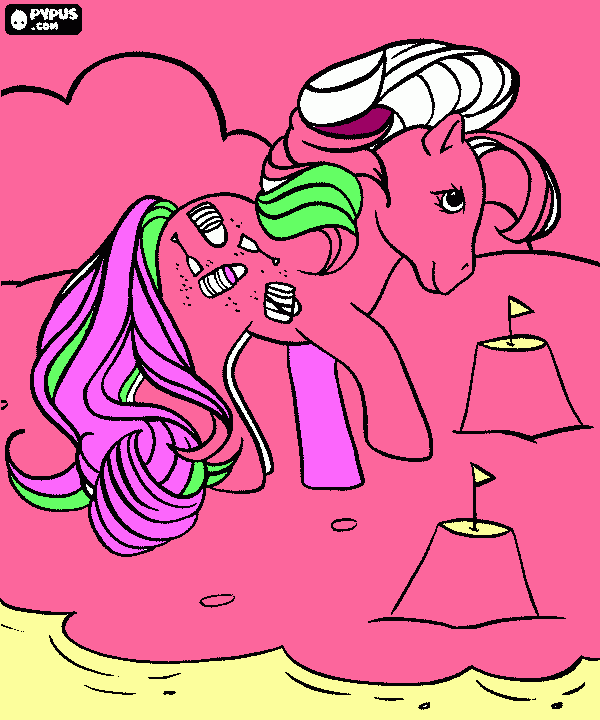 pretty pink pony from Lizzie coloring page