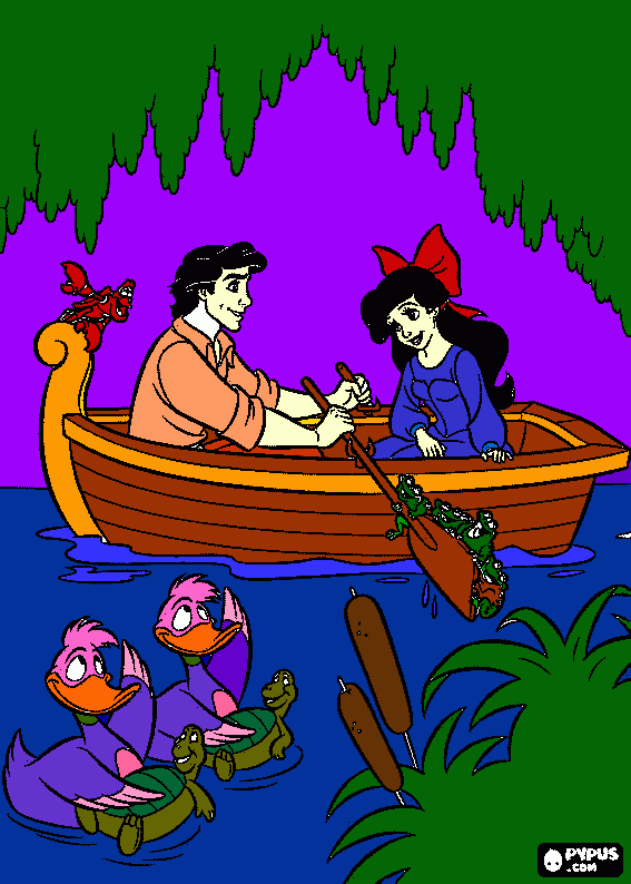 prince eric and ariel coloring page