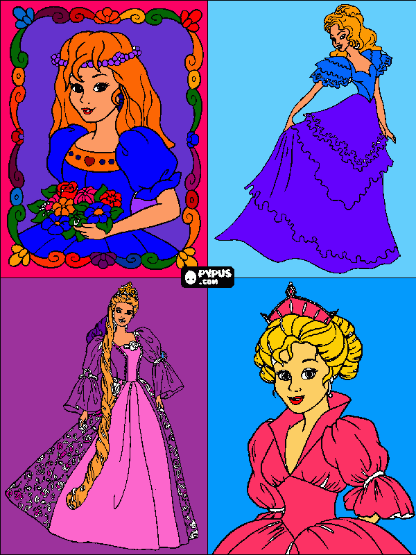 Princesses coloring page