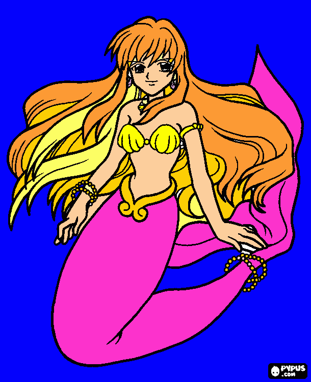 Princeza sirena Teona coloring page