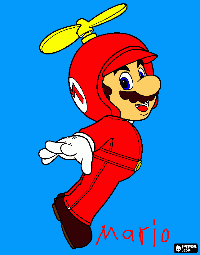 Propeller Mario coloring page