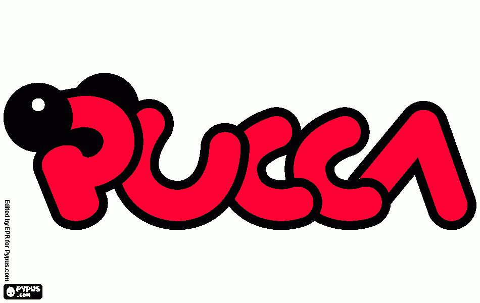 Pucca logo coloring page