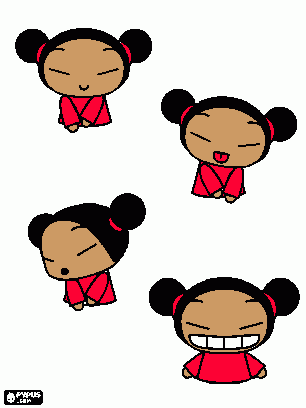 pucca rocks coloring page