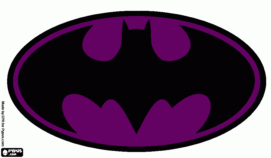 purple batman logo coloring page