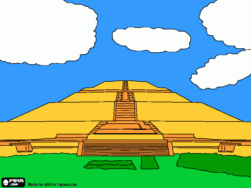 Pyramid of the Sun coloring page