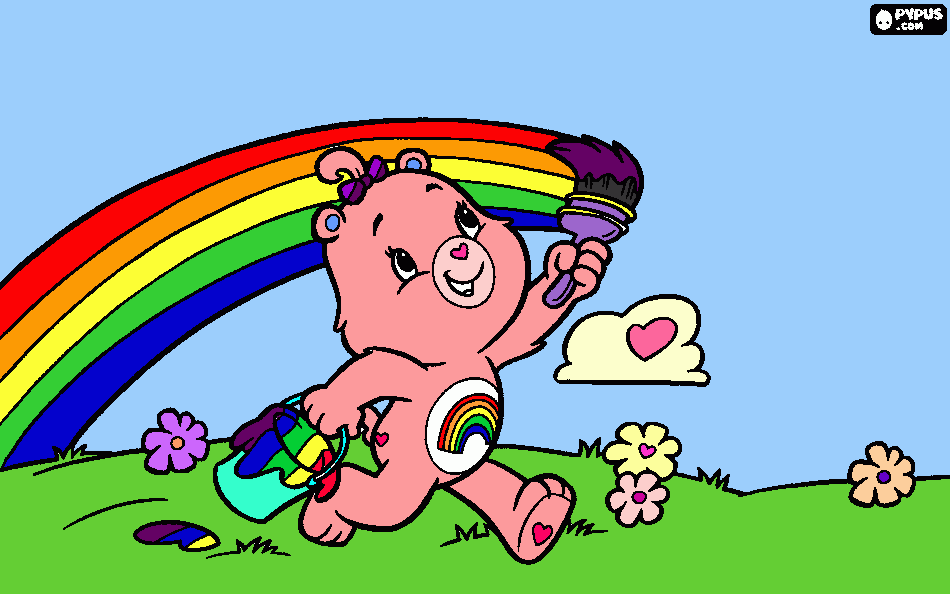 Rainbow Carebear coloring page