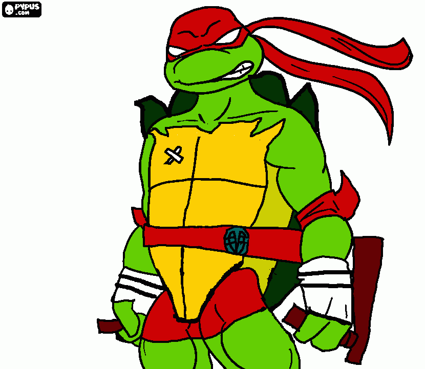 Raphael the Snapping Turtle From Rise of the Teenage Mutant Ninja Turtles coloring page