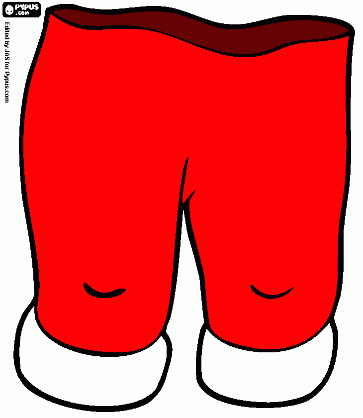 red and white pants for Santa Claus coloring page