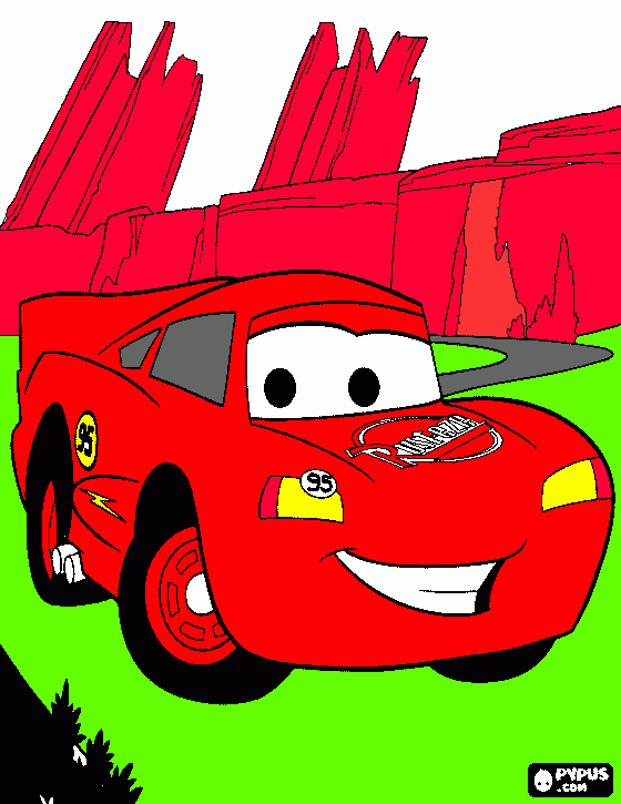 RELAMPAGO MCQUEEN coloring page