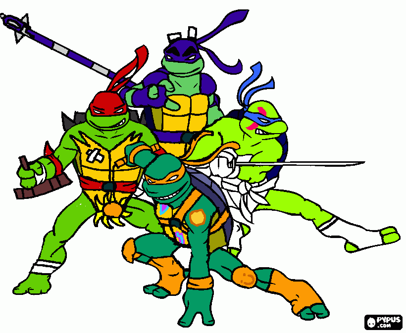 Rise of the Teenage Mutant Ninja Turtles Battle Stance coloring page