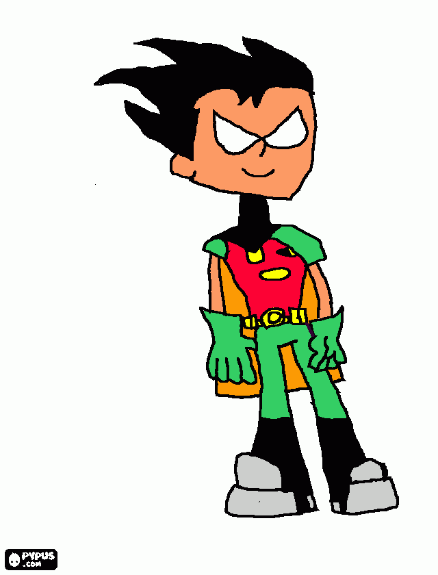Robin the leader of the Teen Titans coloring page