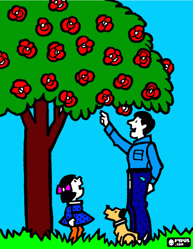 Rose tree coloring page