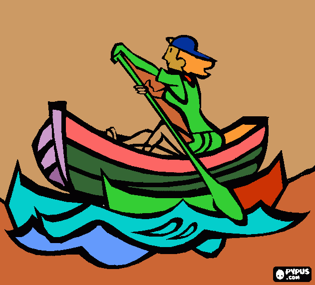 Rowing boat coloring page