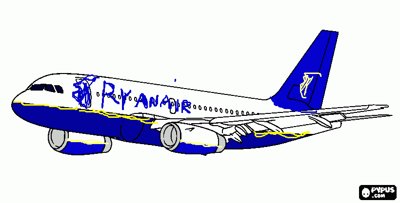 RYANAIR your lo fares airline coloring page