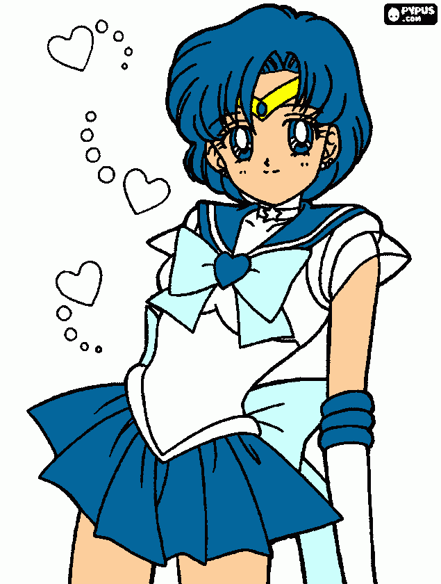 Sailor Mercury! coloring page