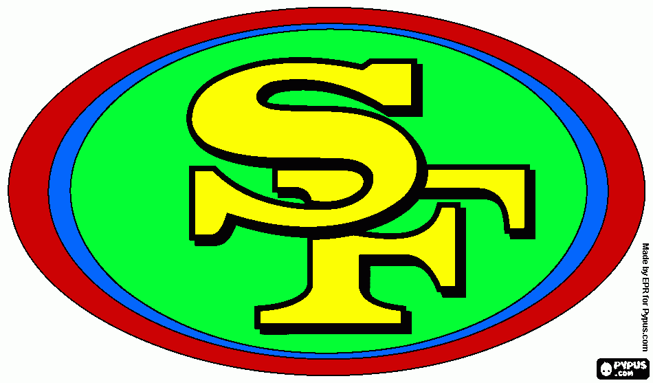 San Francisco 49ers logo, american football team  coloring page