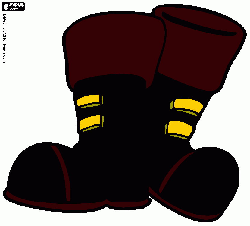 Santa Claus black and brown boots coloring page