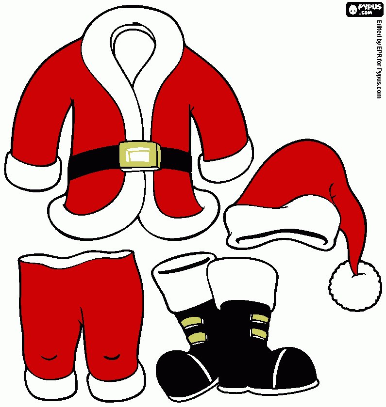 santa clothes ready for Christmas coloring page