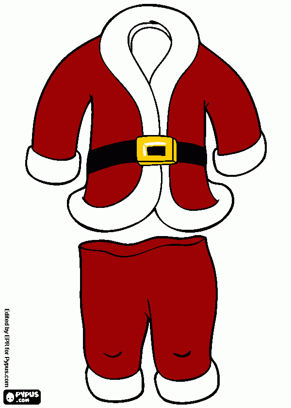 santa clothes coloring page