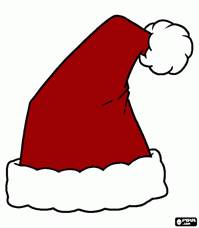 santa hat red coloring page