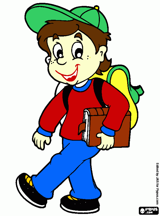 school boy coloring page