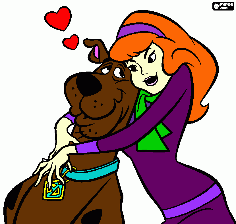 Scooby doo and Daphne coloring page