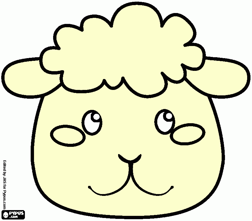 sheep mask coloring page