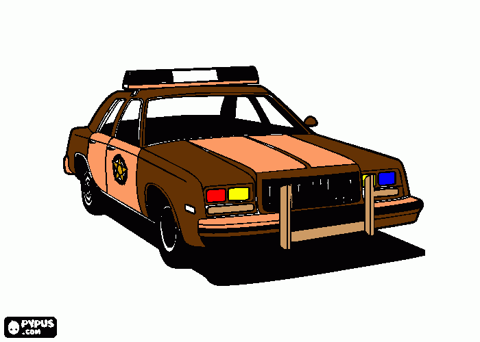 SHERIFF CAR coloring page