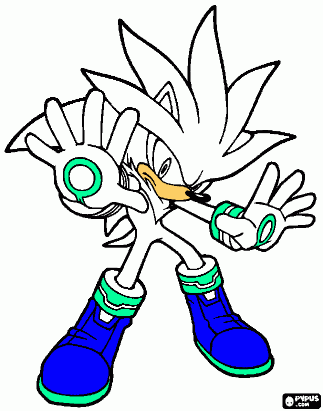 silver the hedgehog coloring page