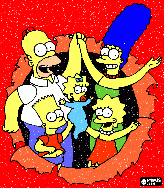 simpson family coloring page