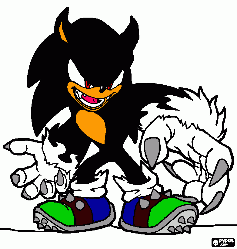 sky the werehog coloring page