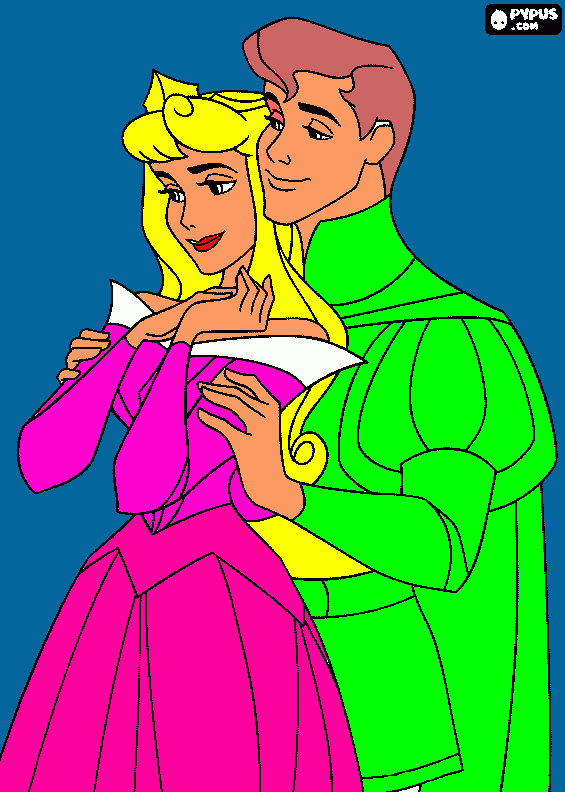 Sleeping Beauty and Prince Philip coloring page