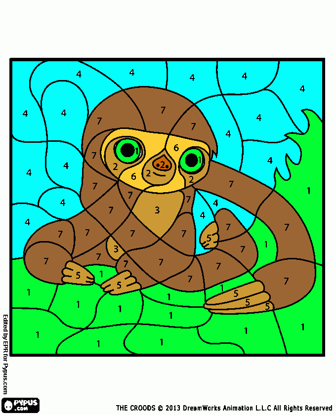 sloth coloring page