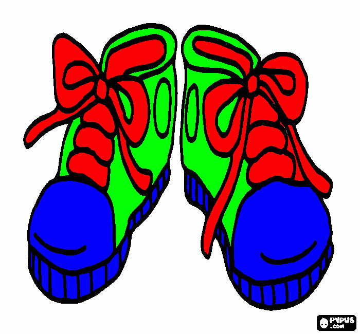 Sneakers or trainers, athletic shoes  coloring page