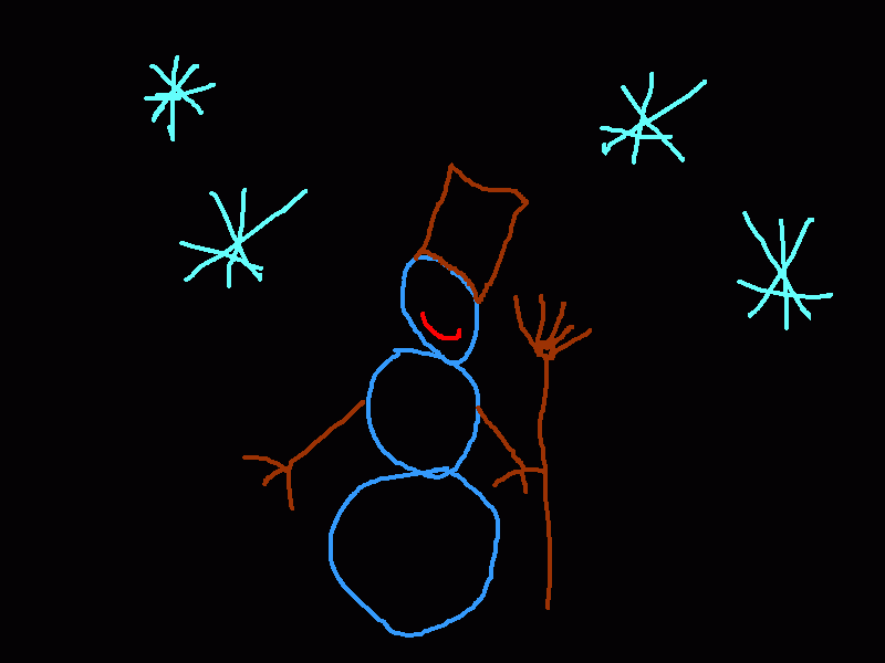 snowman at starry night  coloring page