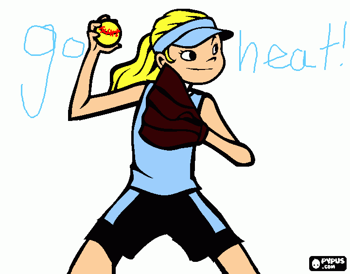 softball_go heat!!  coloring page