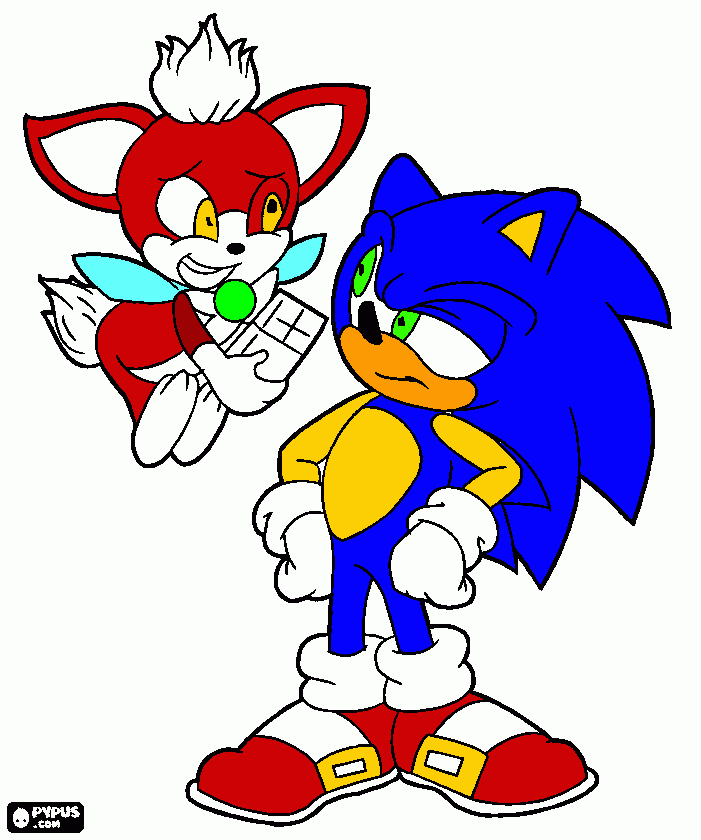 sonic and chip coloring page