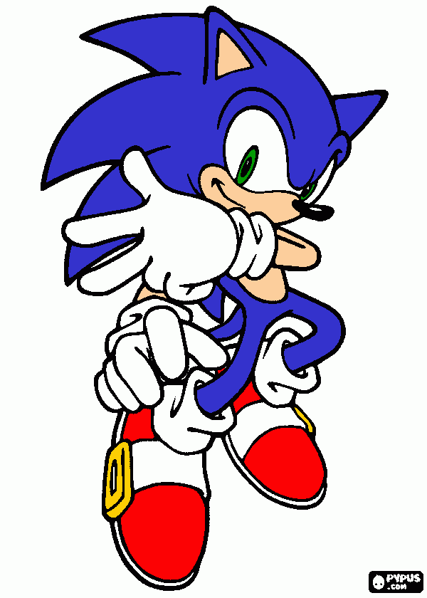 Sonic for project coloring page