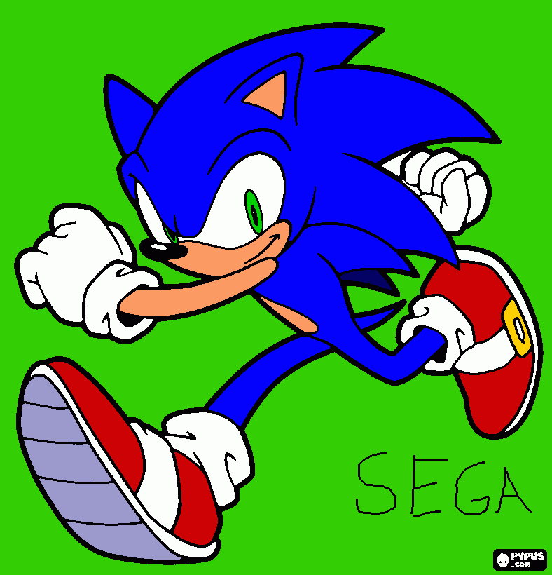 sonic from sega coloring page