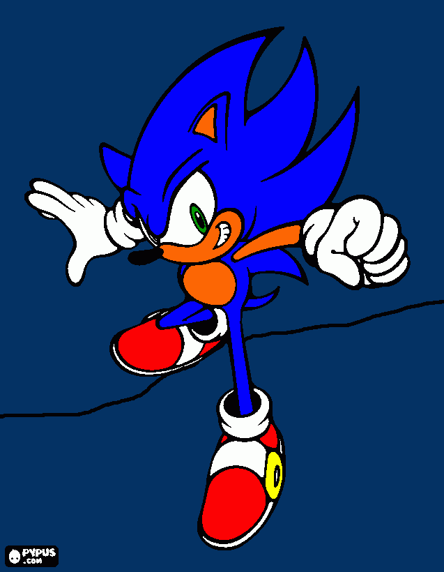 sonic punch coloring page
