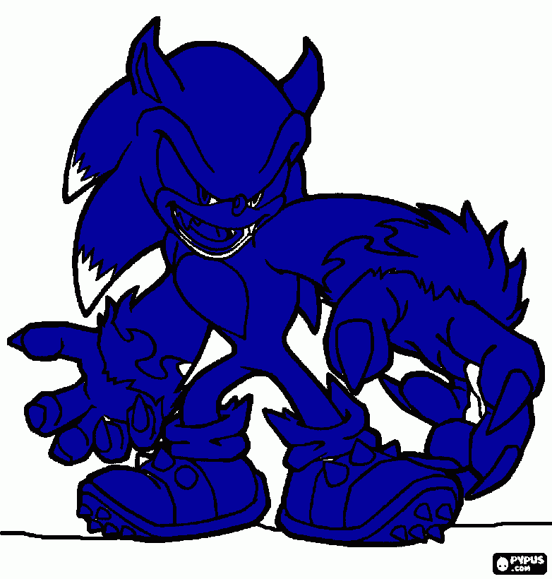 sonic the warwolf coloring page