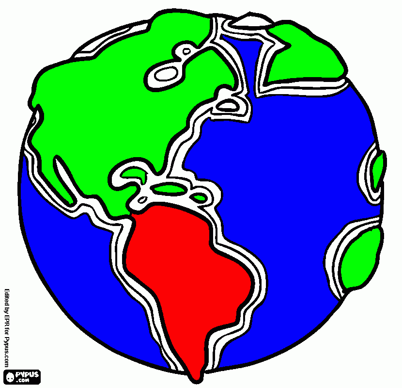south America on our planet  coloring page