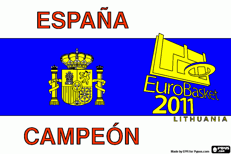 Spain, Champions EuroBasket 2011  coloring page