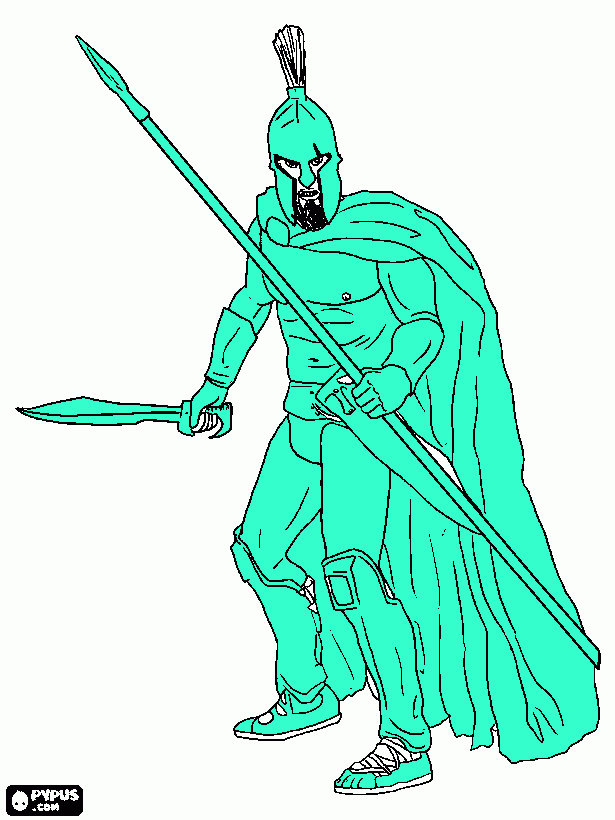 Spartan Warrior that Failed coloring page