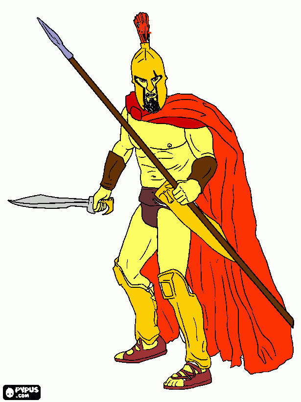 Spartan warrior coloring page