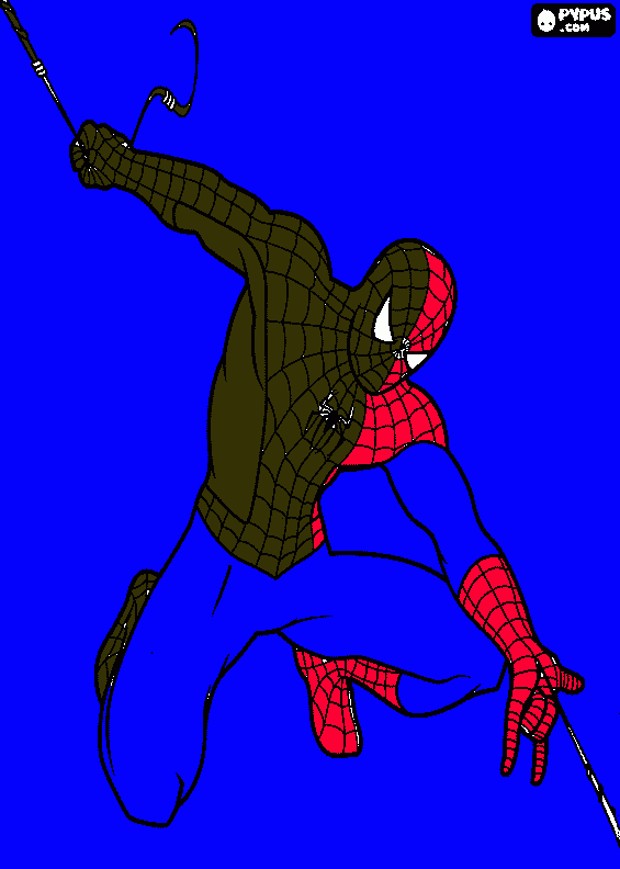 spider man tring to get the black soot off coloring page